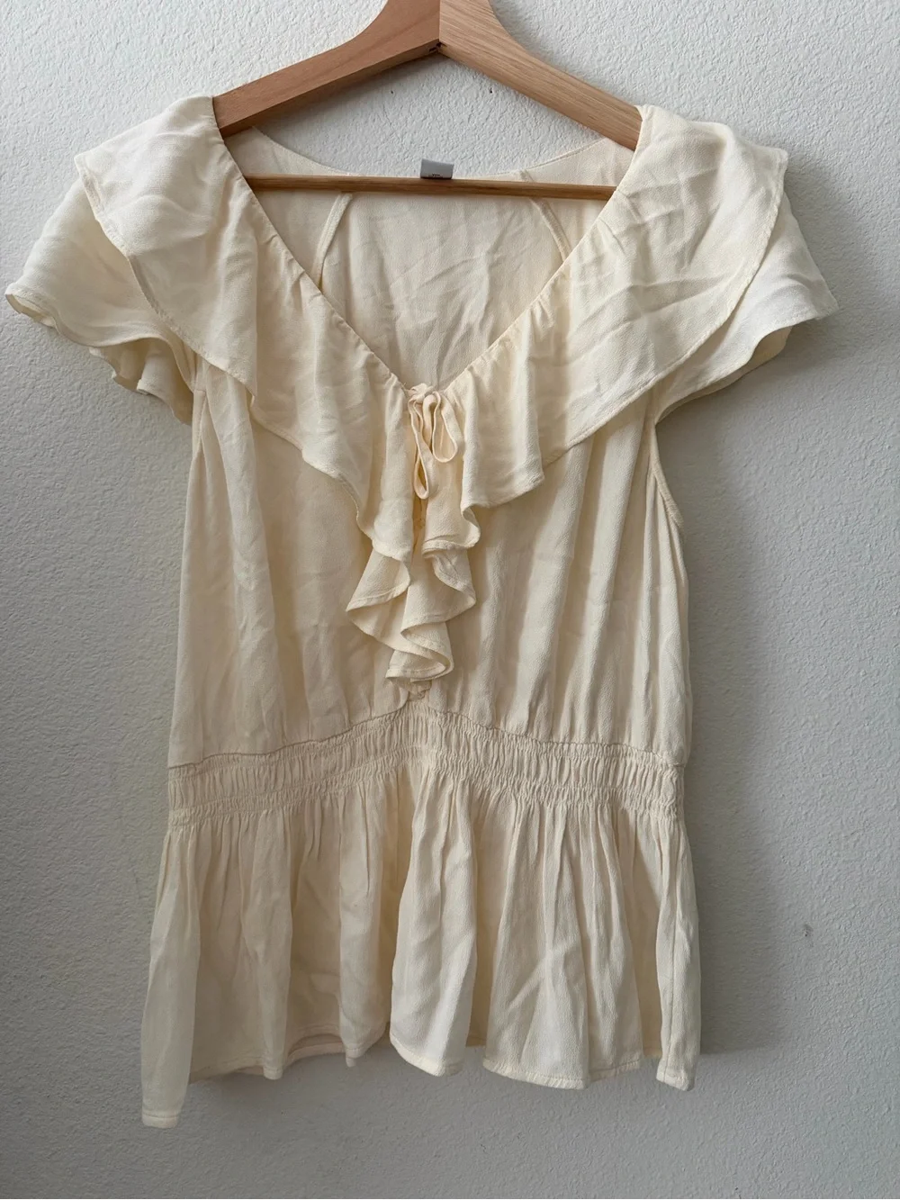 Old Navy Leopard Print and Cream Ruffled V-Neck Blouse (includes 2 tops)